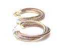 Secondhad 9ct 3 Colour Textured Hoop Earrings