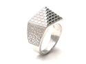 Silver Pyramid Ring Size P