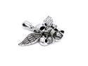 Silver Winged Skulls Pendant