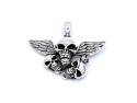 Silver Winged Skulls Pendant