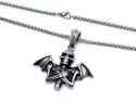 Stainless Steel Wing Skeleton Pendant & Chain