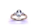 9ct Yellow Gold Aquamarine & Diamond Ring