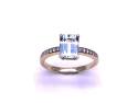 9ct Yellow Gold Aquamarine & Diamond Ring