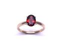 9ct Yellow Gold Garnet Solitaire Ring