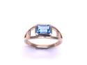 9ct Yellow Gold Blue Topaz Solitaire Ring