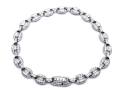 Silver CZ Marine Link Bracelet 8 Inch