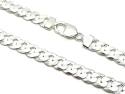 Silver Flat Curb Chain 22 Inch