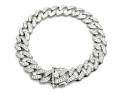 Silver CZ Curb Bracelet 8.5 Inch
