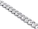 Silver CZ Curb Bracelet 8.5 Inch