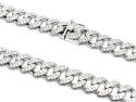 Silver CZ Curb Chain 22 Inch