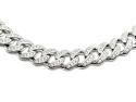 Silver CZ Curb Chain 22 Inch