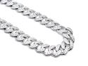Silver CZ Curb Chain 22 Inch