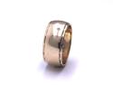 9ct Patterned Wedding Ring 9mm