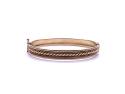 9ct Two Colour Patterned Hinged Bangle