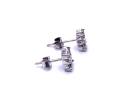 9ct White Gold CZ 4 Stone Stud Earrings