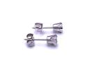 14ct White Gold CZ Solitaire Earrings