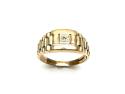 9ct Yellow Gold Diamond Gents Ring