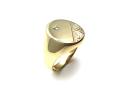 9ct Yellow Gold Diamond Signet Ring