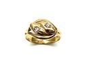 18ct Yellow Gold Diamond Double Snake Ring