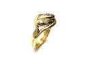 18ct Yellow Gold Diamond Double Snake Ring