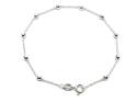 Silver Rolo & Bead Bracelet 7 Inch