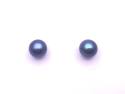 18ct White Gold Black Pearl Studs 8mm