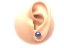 18ct White Gold Black Pearl Studs 8mm
