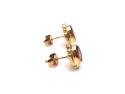9ct Yellow Gold Garnet Stud Earrings