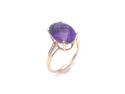9ct Amethyst & Topaz Solitaire Ring