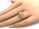 9ct Yellow Gold Yellow Topaz &  Diamond Ring