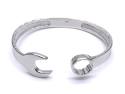 Silver Oval Engraved Spanner Bangle