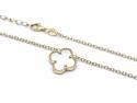 Silver Gold Plated MOP Clover Pendant & Chain
