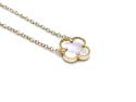 Silver Gold Plated MOP Clover Pendant & Chain