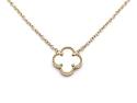Silver Gold Plated MOP Clover Pendant & Chain