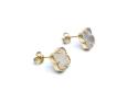 Silver Gold Plated Mother Of Pearl Clover Earrings
