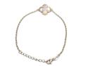 Silver Gold Plated Mother Of Pearl Clover Bracelet