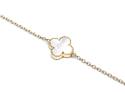 Silver Gold Plated Mother Of Pearl Clover Bracelet