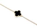 Silver Gold Plated Black Clover Bracelet