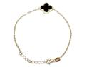 Silver Gold Plated Black Clover Bracelet