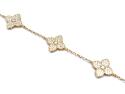 Silver Gold Plated CZ Multi Clover Bracelet