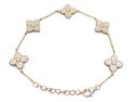 Silver Gold Plated CZ Multi Clover Bracelet