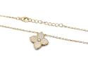 Silver Gold Plated CZ Clover Pendant & Chain