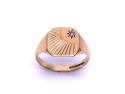 9ct Yellow Gold Diamond Signet Ring