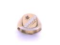 9ct Yellow Gold Diamond Signet Ring