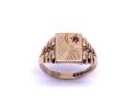 9ct Yellow Gold Garnet Signet Ring