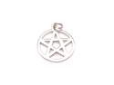 Silver Round Pentagram Pendant 17mm