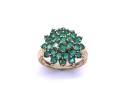 9ct Yellow Gold Emerald Cluster Ring