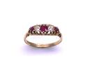 18ct Ruby & Diamond 5 Stone Ring Birm 1911