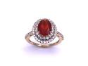 14ct Fire Opal & White Sapphire Ring