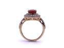14ct Fire Opal & White Sapphire Ring